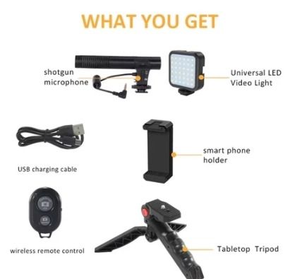 Video Making Tripod Fill Light Kit For Tiktok Live Broadcast (Category: Tripods & Monopods) located in Manila. Submitted by chinito191983 (Listing ID 1384204562, Image 2). Description: PRODUCT PARAMETERS: Monomer: electrostatic type Directivity of capacitive head: super cardioid directivity frequency response:50hz-16kHz Sensitivity enhancement + 20db2db Sensitivity:-45db3db(OBD=1V/PA at 1kHz)equivalent Noise level:24dba Maximum sound pressure lev