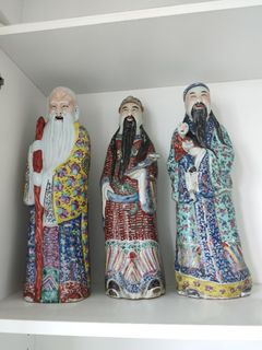 中国古玩　白磁福禄寿人物置物 中国古玩 白磁福禄寿人物置物