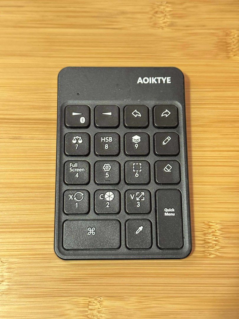 AOIKTYE wireless keyboard for phones/tablets’ digital illustration programs such as procreate (Category: Computer Keyboard) located in Quezon City. Submitted by wendskiee (Listing ID 1385959996, Image 1). Description: AOIKTYE wireless keyboard for phones/tablets’ digital illustration programs such as procreate ⭐️Bought in Amazon website ⭐️Perfect condition with box, manual, and charging cable ⭐️Battery can still last for weeks with moderate use. 