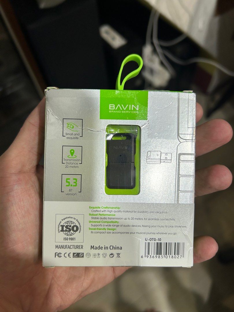 Bavin Wireless Bluetooth Receiver (Category: Cables & Adaptors) located in Cavite. Submitted by ercm06 (Listing ID 1385869777, Image 2). Description: Brand New Bavin BT Receiver RFS: Not compatible to my old amplifier.