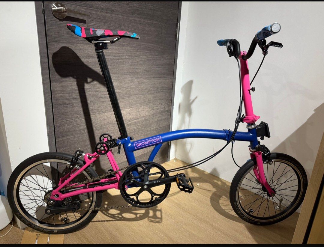 2014 Brompton Speed Folding Bike Blue and Pink, Sports