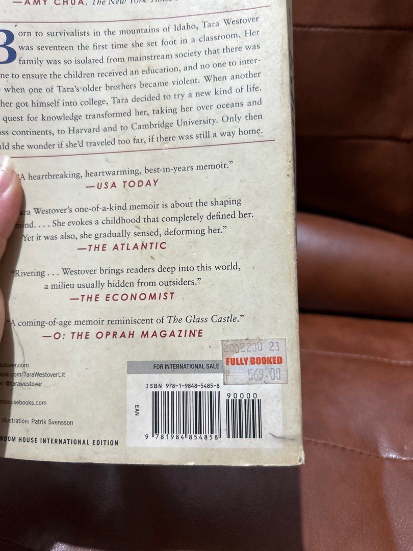 Educated by Tara Westover (Category: Storybooks) located in Quezon City. Submitted by loveduseditems (Listing ID 1385819455, Image 3). Description: ⭐️⭐️⭐️⭐️⭐️ 5 Stars!!! Insightful non fic book about Tara Westover’s complicated bringing and how she thrived despite it. Pretty famous book for a reason! Bought it from Fully Booked at ₱565.