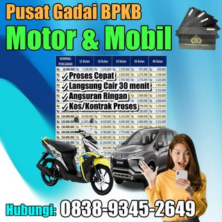 (Kategori: ) berada di . Dikirim oleh pusatgadaibpkbmotormobil (ID iklan 1385970089, Gambar 1). Deskripsi: .