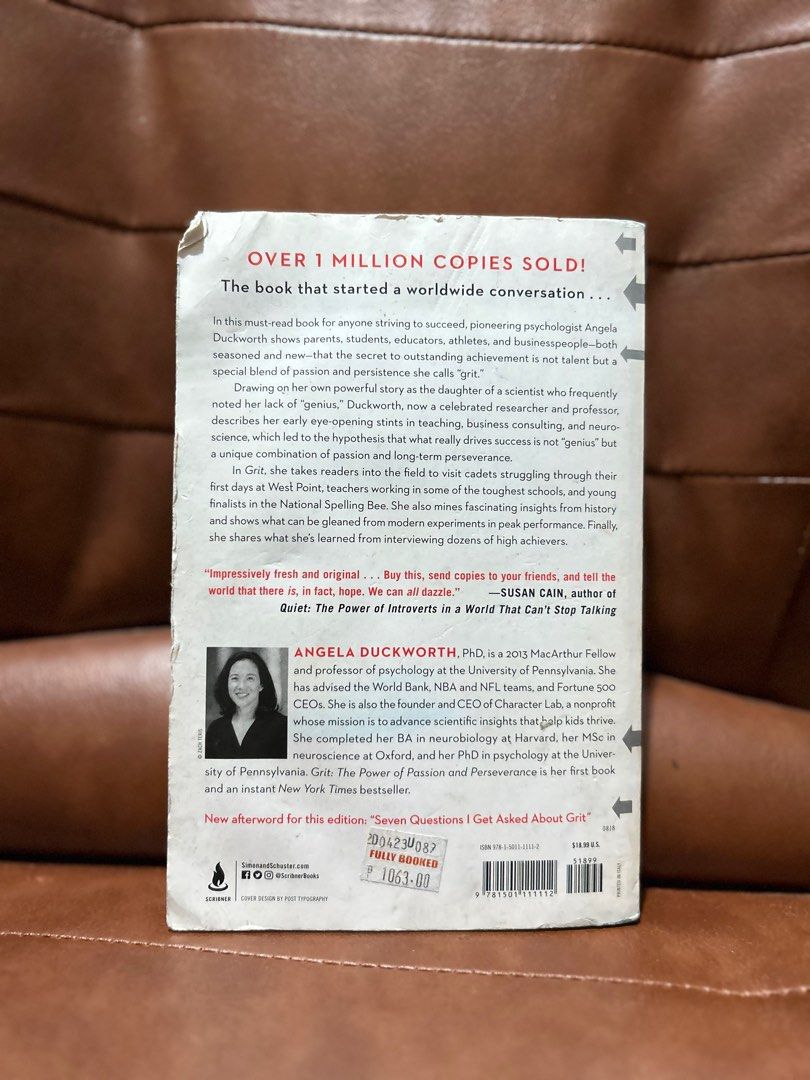 Grit by Angela Duckworth (Category: Storybooks) located in Quezon City. Submitted by loveduseditems (Listing ID 1385819662, Image 2). Description: Have not read it Bought it from Fully Booked at ₱1063 .