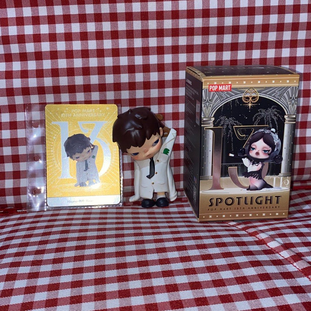 Hirono Misfit 13th anniversary (Category: Designer & Blind Box Toys) located in Tarlac. Submitted by hinonomails (Listing ID 1385889018, Image 1). Description: complete inclusion with box card and foil! dm if interested, can send pictures pa ^^.