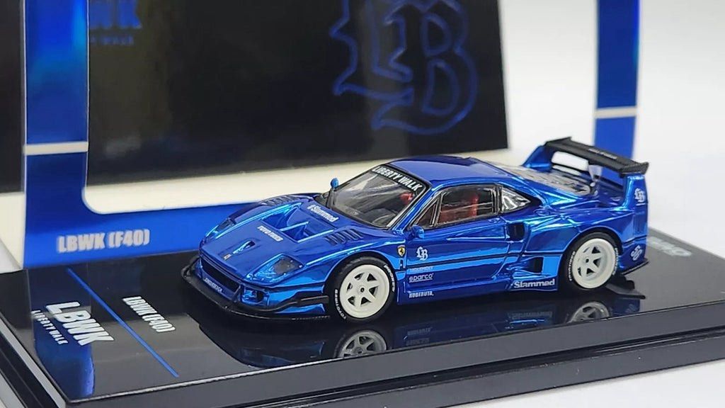 INNO64 LBWK (F40) Ferrari Diecast Chase Model - Blue Chrome, Hobbies ...