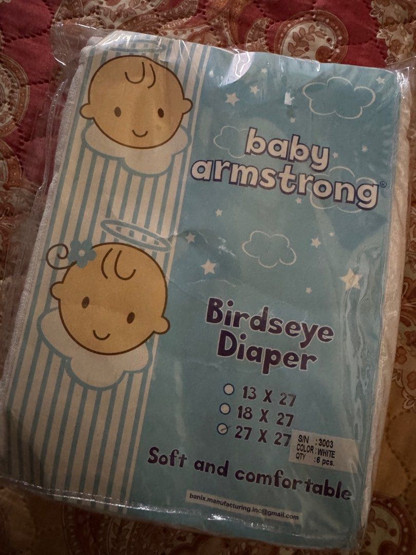 Lampin (Category: Other Baby Bathing & Changing Needs) located in Davao. Submitted by kb_bautista (Listing ID 1385874296, Image 3). Description: Curity gauze diapers 6pcs/pack 18x36 Original price: Php 329.75 Get both for Php 500 Birdseye lampin 27cmx27cm 6pcs Php 300 Get all 3 for 700 .