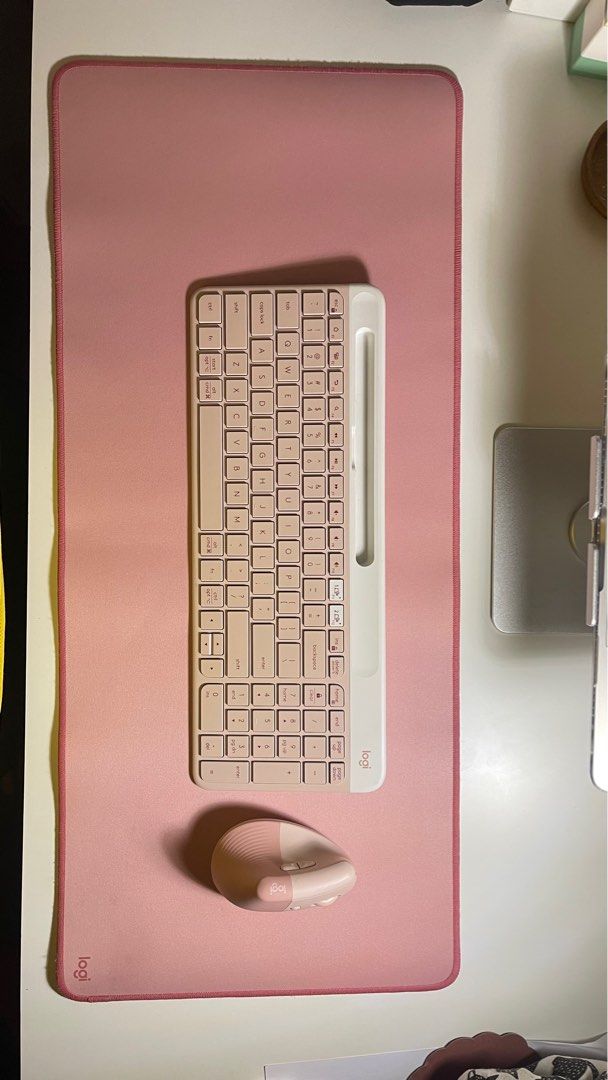 Logitech Pink Keyboard Mouse and Pad Set (Category: Mouse & Mousepads) located in Manila. Submitted by queensellsstuff (Listing ID 1385949053, Image 2). Description: ALREADY LOWERED TO LAST PRICE‼️ As is honest slight flaws on the photos Gifted by my husband in 2024 but never actually used that much since I got busy with our kids. Supposedly for editing but didn't have time so more of display nalang sa computer table Keyboard and mouse have batte