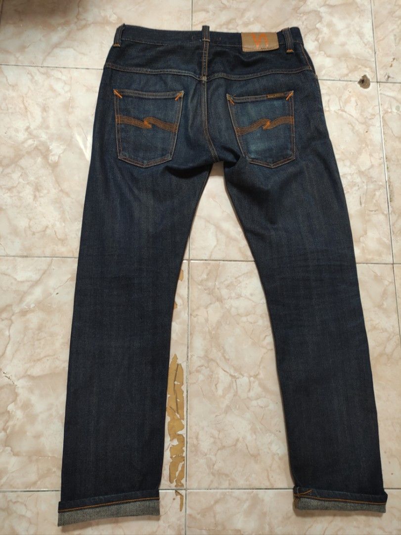 Nudie Jeans Thin Finn Dry Orange Selvage Original celana denim