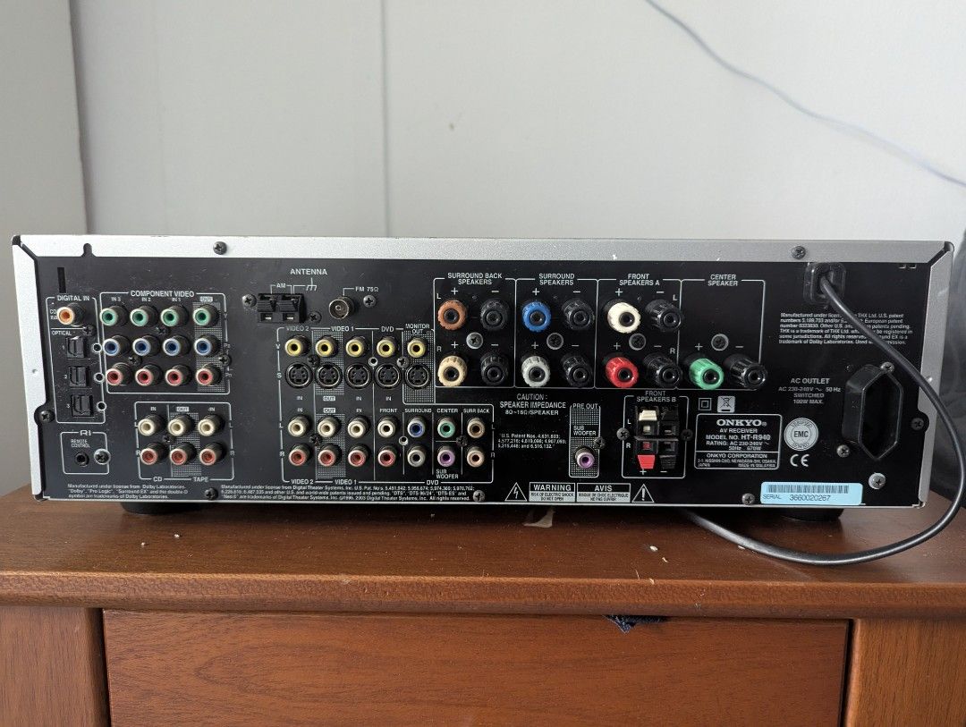 Ht R540 Back Inputs Onkyo HT-RS940 AV Receiver - THX Certified Home Theater 7.1 Amplifier ...