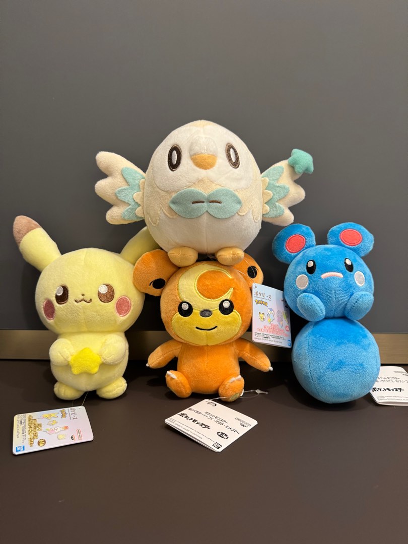 Pokémon公仔 全新正版 木木梟 比卡超 熊寶寶 露力麗 冒險樂園, 興趣及遊戲, 玩具 & 遊戲類 - Carousell