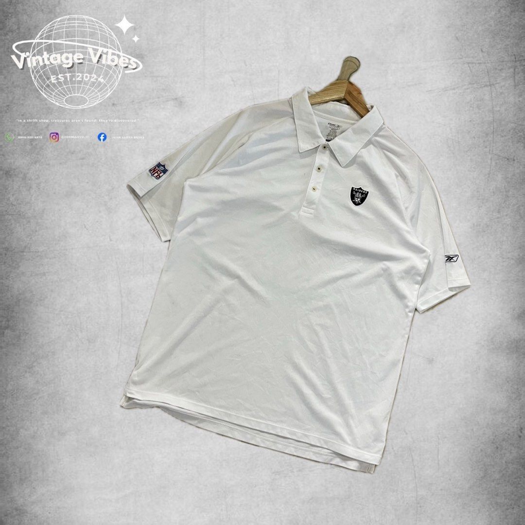 REEBOK X RAIDERS POLO SHIRT (Category: Tshirts & Polo Shirts ) located in Balayan. Submitted by reyesjohnlloyd21 (Listing ID 1385912452, Image 1). Description: Size: XL Dimes: 24x30 Excellent Condition No issue.