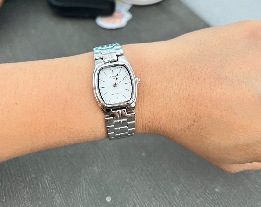 RUSH casio watch (Category: Women's Watches) located in Batangas. Submitted by ishield21 (Listing ID 1385851169, Image 3). Description: bought january last year sa mall used once lang po comes with its original box, and remaining stainless strap rush sale i needed funds for my sons medication .