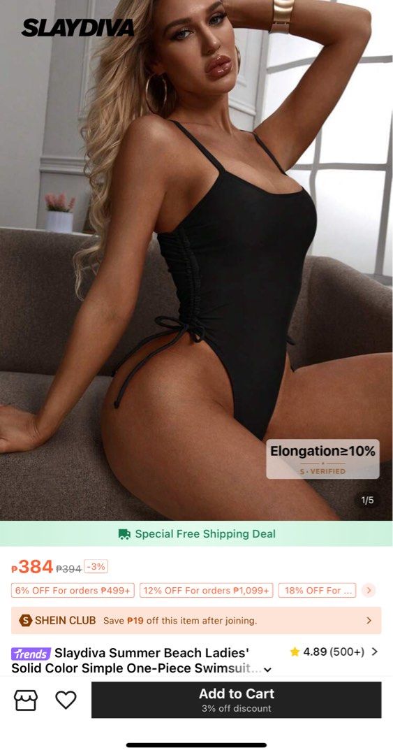 SHEIN HIGH CUT ONE PIECE SWIMSUIT (Category: Bikinis & Swimsuits) located in Cavite. Submitted by pmspreloved (Listing ID 1385958475, Image 2). Description: Item: SHEIN HIGH CUT ONE PIECE SWIMSUIT Condition: 10/10 Size: S Price: ₱200 —————— 🎀 FOR SURE BUYERS PLS SEND 🎀 Name Address Contact number —————— 🎀 PLS READ! 🎀 -Shipping of items will be done 1 day after payment has been settled (M-F only!) unless seller will advise you shipping will be