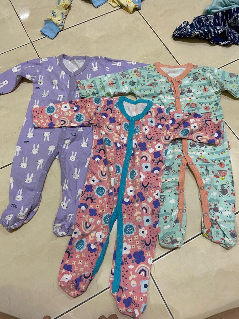 Sleepsuit Velvet Junior 6-9m Dreamwear girl 3pcs bukan libby mothercare
