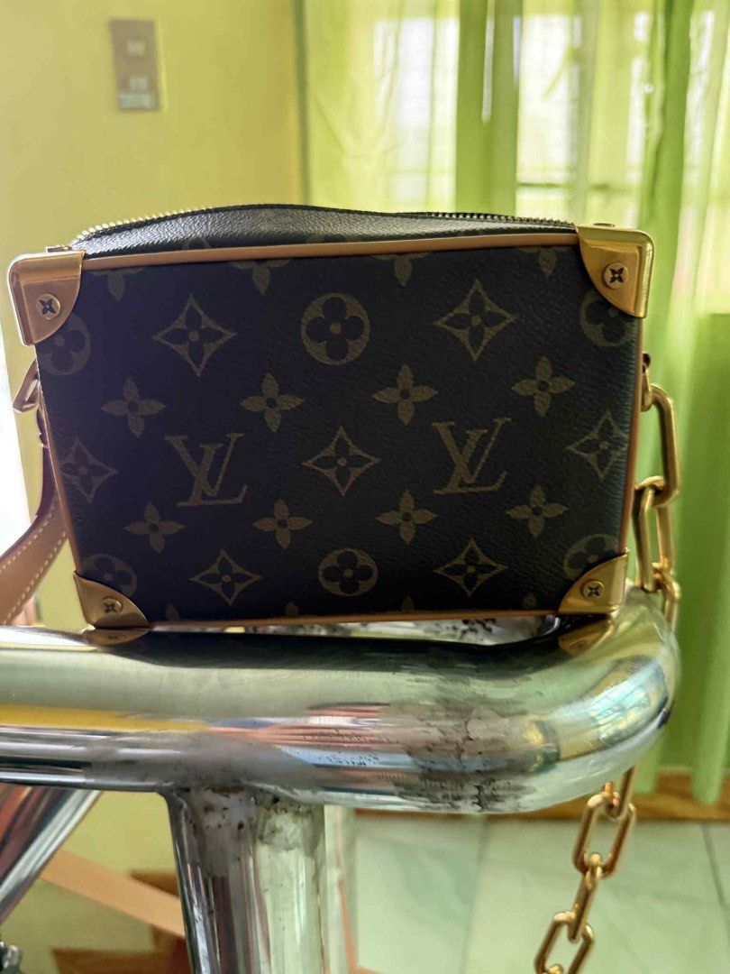 Soft Trunk LV Monogram Gold Harware (Category: Luxury Bags & Wallets) located in Cabuyao City. Submitted by girliecloset202434 (Listing ID 1385839083, Image 2). Description: Brand:Elve Material: Coated Canvas with Patina Vacheta Leather Inclusion: Dust bag Coded: ✅ Condition: Pre-loved (used once) Color&Hardware: Brown Monogram with gold harware (metal) Kindly pm us for more details. Thank you!.