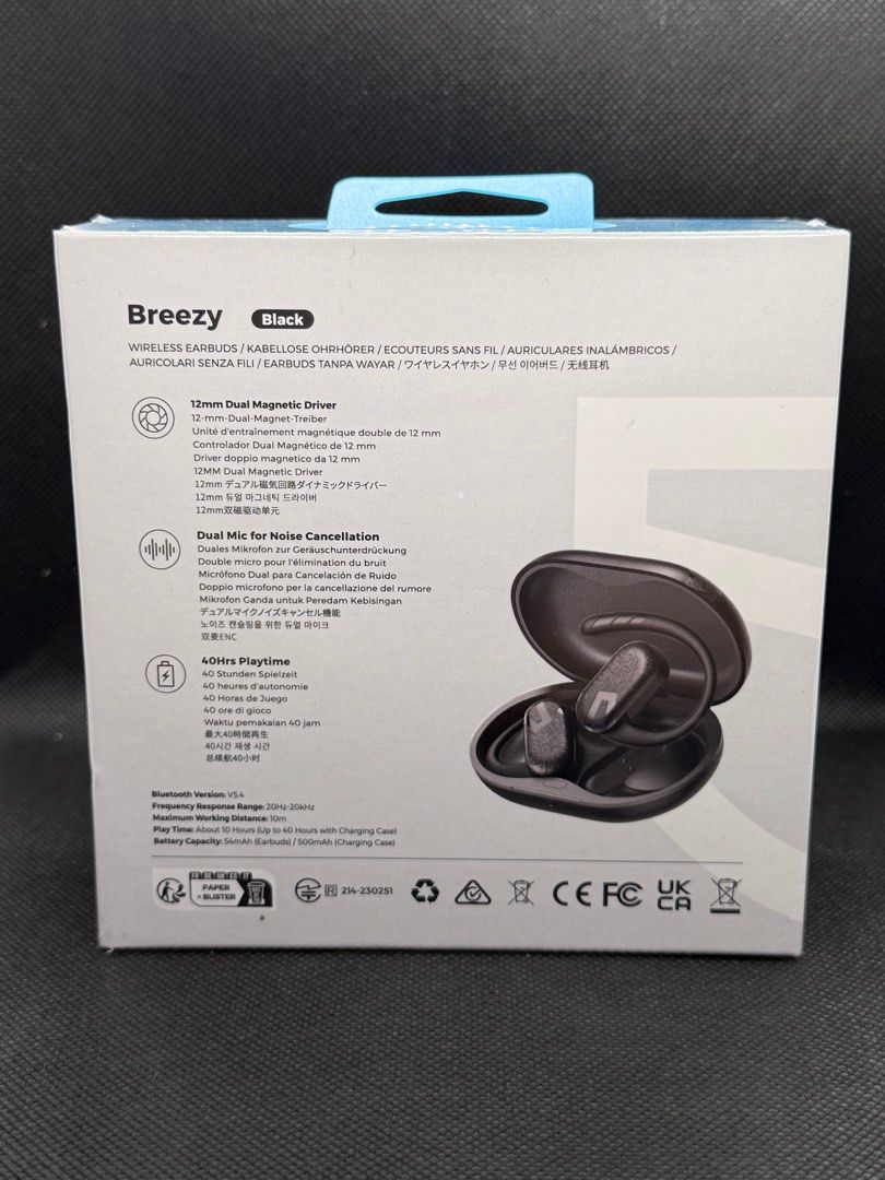 Soundpeats Breezy Open Ear Wireless Earbuds (Category: Earphones) located in Quezon City. Submitted by ramearc (Listing ID 1385944995, Image 2). Description: Soundpeats Breezy Open Ear Wireless Earbuds Brande New (sealed) Bought from L@z@d@ early this year RFS: Decluttering/Spare Earbuds.