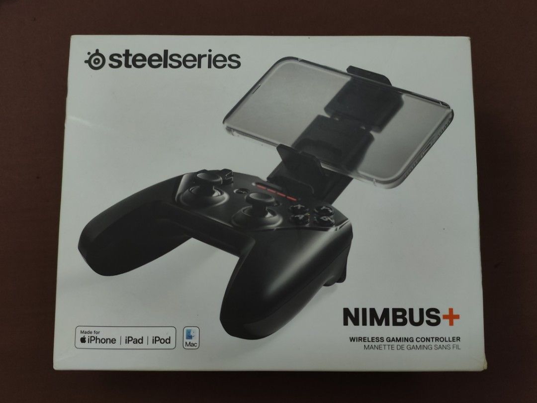 Steelseries Nimbus+ (Wireless Gaming Controller) (Category: Controllers) located in Manila. Submitted by hilariog0214116 (Listing ID 1385936597, Image 1). Description: SteelSeries Nimbus+ Wireless Controller Used once Compatibility: Iphone, Ipad, Ipod, and Mac Connectivity: Apple Wireless (iAP2) Range: 12m / 40ft Buttons: Tactile D-pad Joysticks: Clickable (L3 / R3) Triggers: Hall Effect Magnetic (L2 / R2) Battery Life: 50+ hours Charging Connect