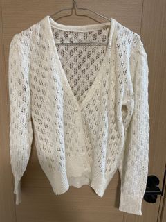 New White knitwear 全新白色针织通花外套64237342934019110