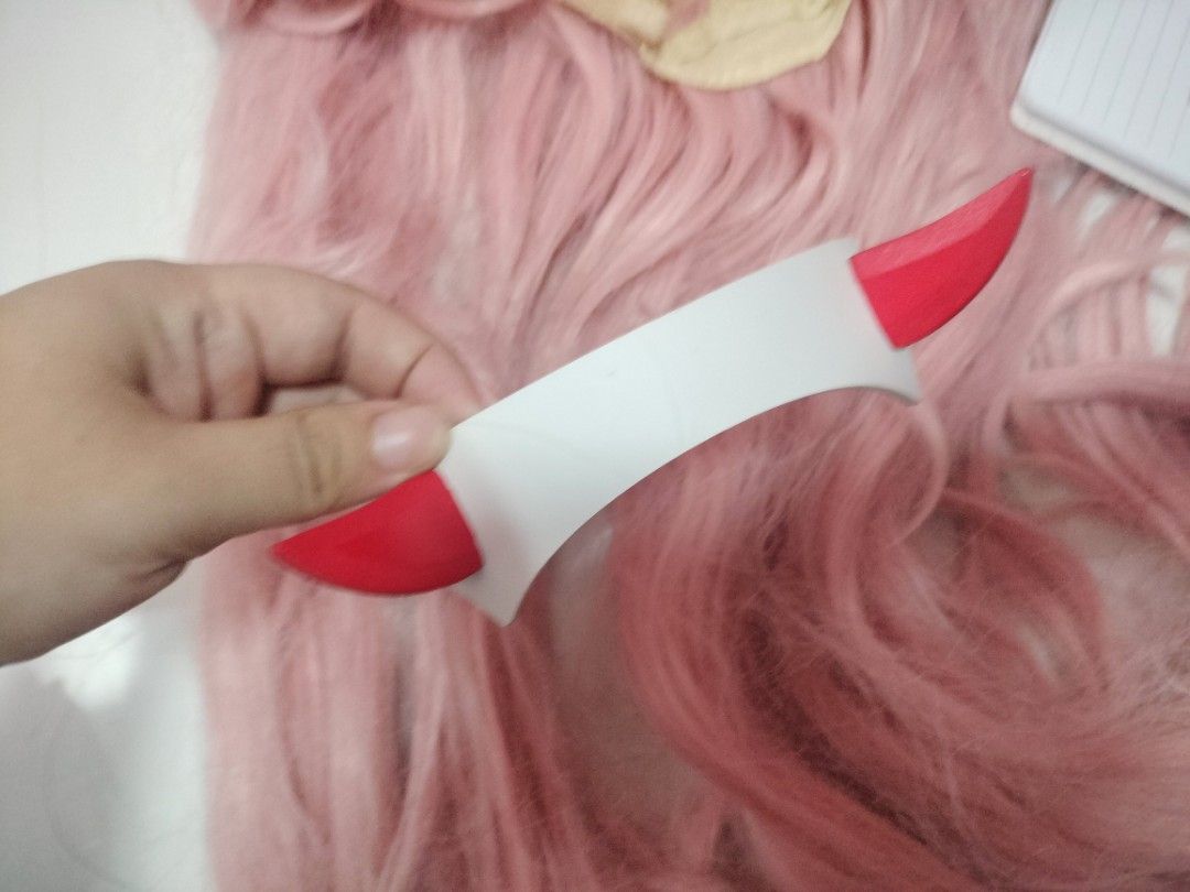 Zero Two Wig and headband (Category: Activewear) located in Roxas City. Submitted by kokonenyan (Listing ID 1385941244, Image 2). Description: lightly murdered but can still be saved loc: capiz mop: gcash or maya mod: jnt.