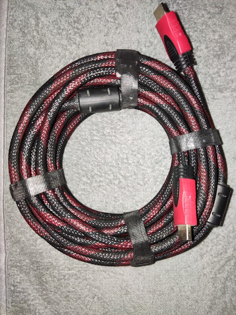 Ad-Link HDMI 1.4V Cable 10 Meters Red Mesh (Category: Cables & Adaptors) located in Quezon City. Submitted by gutterflower (Listing ID 1386167418, Image 2). Description: in good and pristine condition occasional use only 1080p/120hz - 2k/75hz - 4k/30hz meet-up areas: banawe, retiro, d. tuazon, gilmore.