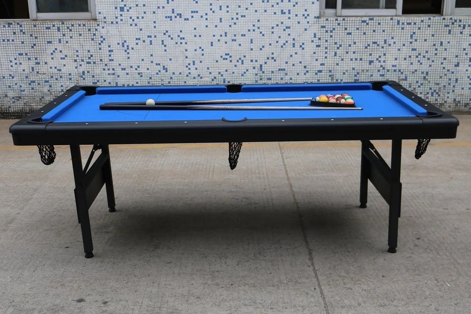 7FT FOLDABLE BILLIARD TABLE SET (Category: Billiards and Bowling) located in San Pablo. Submitted by vennisa.sportssupplies (Listing ID 1386042656, Image 3). Description: 7FT FOLDABLE BILLIARD TABLE SET SPECS: ✅Material: Medium-Density Fiber ✅Size: 4x7ft Junior Size ✅Metal Leg ✅Wood Flooring INCLUSIONS: ✅2 pcs. Cue Stick ✅1 set Billiard Ball Set ✅1 pc. Plastic Triangle ✅1 pc. Brush ✅2 pcs, Cue Chalk ACCEPTED PAYMENT METHODS: ✅CASH ✅GCASH ✅BANK TR