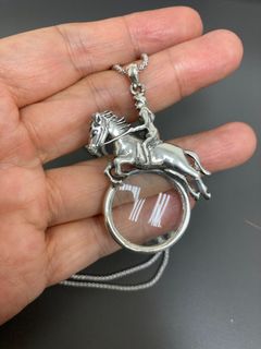 海外搜回 馬上英雌純銀925放大鏡吊墜男女同款64219291966850110