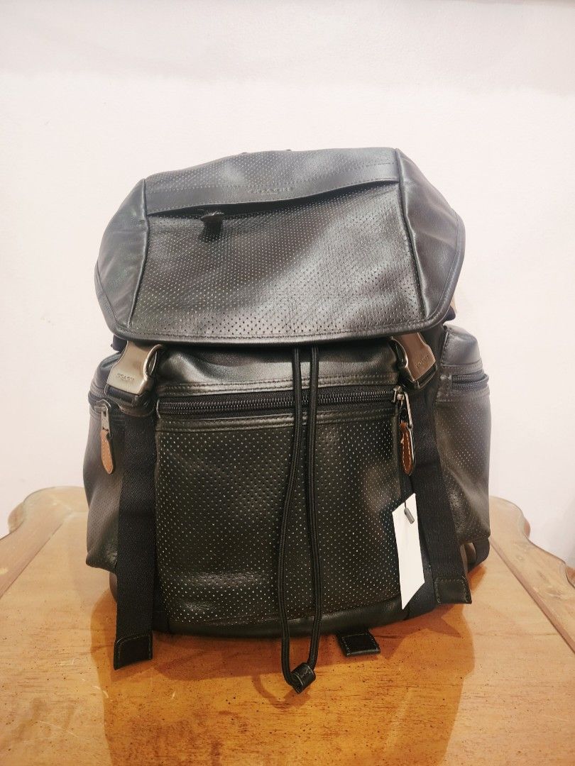 coach foldover terrain backpack TREK PACK IN PERFORATED MIXED MATERIALS, F57477, CHALK/BLACK Fashion good find its your chance to get one of our most Sell Coach Terrain Trek Pack