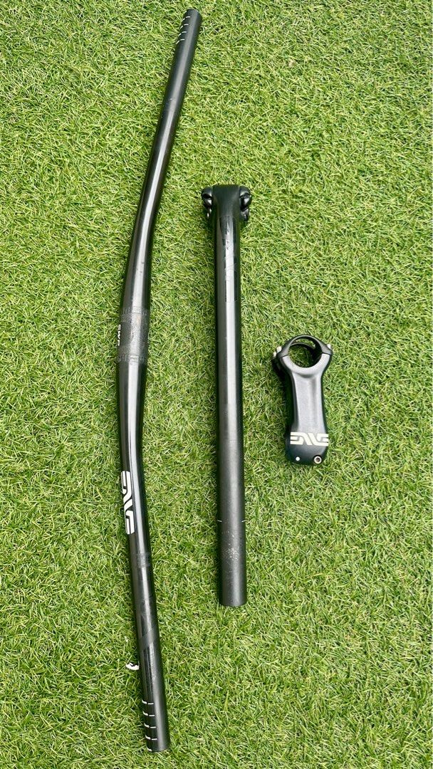 Enve MTB cockpit (Category: Bicycles) located in Las Pinas. Submitted by sir_charles34 (Listing ID 1386140591, Image 1). Description: -Enve carbon handlebar -Enve carbon stem -Enve carbon seatpost -all orig -sold as set -details are on pics -no issues except for light scratches due to use -rfs: roadbike -slightly negotiable for serious buyers.