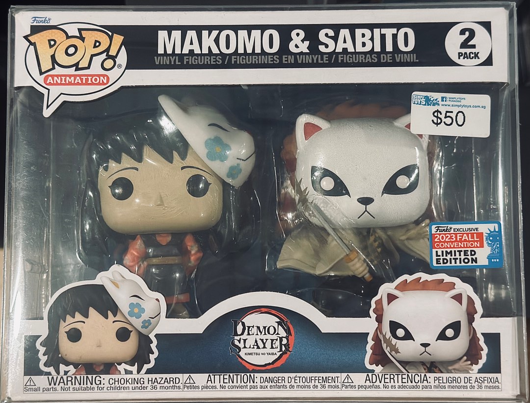 Pack Funko Pop! Demon Slayer Makomo & Sabito - Édition Limitée NYCC 2023 | Figurines Collection