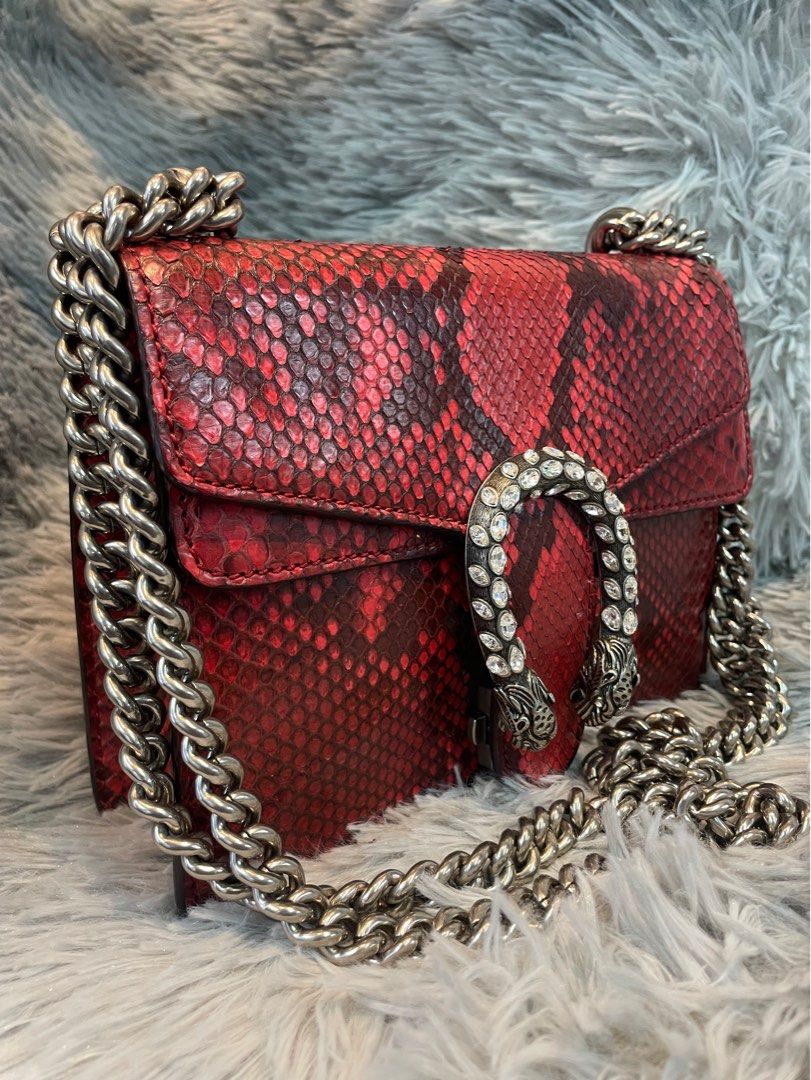 GUCCI Mini Dionysus Python Red Shoulder Bag (Category: Luxury Bags & Wallets) located in Manila. Submitted by luxemax_09 (Listing ID 1380831537, Image 1). Description: .