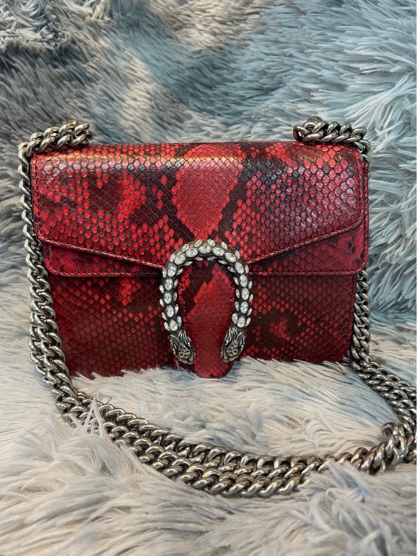 GUCCI Mini Dionysus Python Red Shoulder Bag (Category: Luxury Bags & Wallets) located in Manila. Submitted by luxemax_09 (Listing ID 1380831537, Image 2). Description: .