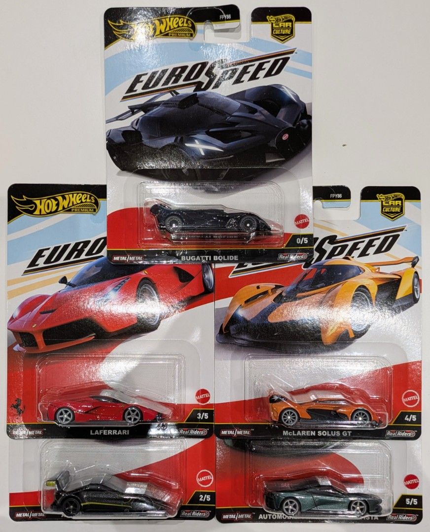 HOT WHEELS PREMIUM SETS (OF 5) w/ CHASE - EUROSPEED Set with