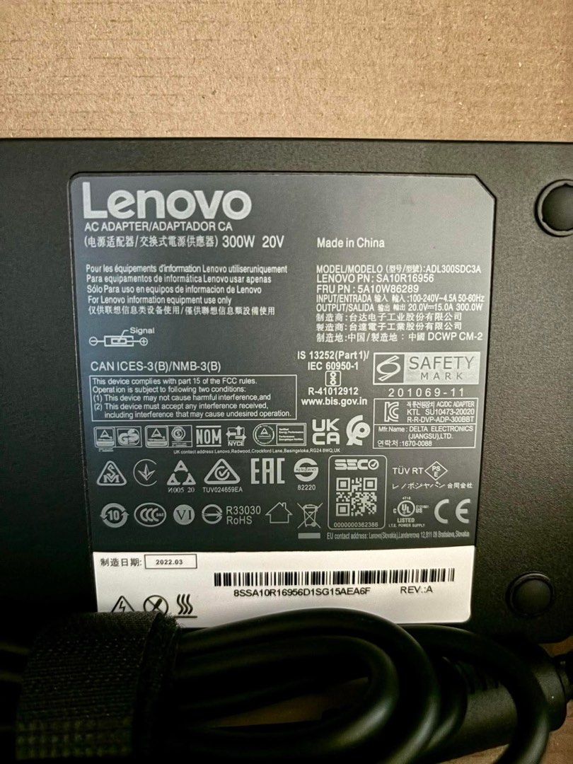 LENOVO LAPTOP USB TYPE CHARGER 20V 150A 300w usb AC Adapster laptop charger (Category: Laptops & Notebooks) located in Manila. Submitted by michaelaja01290 (Listing ID 1386048543, Image 3). Description: LENOVO LAPTOP CHARGER USB TYPE 20V 15A 300W USB AC ADAPTER LAPTOP CHARGER Specifications: Input: 100-240V 50-60Hz. Output Voltage: 20V. Output Current: 15A. Power: 300W. Connector: USB Square Tip. Compatible: with Lenovo ThinkPad R9000P R9000K Y90