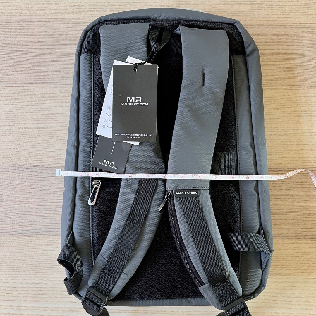 Mark Ryden MR9008 15.6inch Laptop Backpack (Category: Laptop Bags & Sleeves) located in Makati City. Submitted by eggcloud (Listing ID 1386120558, Image 2). Description: ✨ read: - unused, with tag, stored only - scroll pics to see bag features and condition - size approx. 16 x 12 inches - fits 15 in laptop - proof of Laz ada purchase in last pic - rfs: decluttering dad’s stuff 💵 payment: gcash/maya 🛵 if delivery: sf paid by buyer, shipping via 