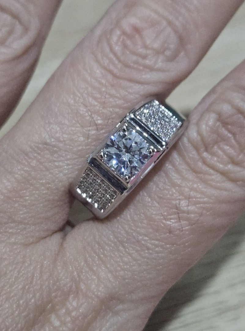 Mens Ring Russian Stone Ring (Category: Rings) located in Cainta. Submitted by Kahi0410 (Listing ID 1386159722, Image 3). Description: Russian Stone Round Brilliant 1ct Platinum plated setting Adjustable ring PT950 marked Hypoallergenic Safe for acidic, sensitive skin.