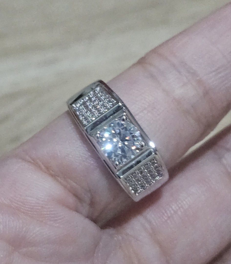 Mens Ring Russian Stone Ring (Category: Rings) located in Cainta. Submitted by Kahi0410 (Listing ID 1386159722, Image 1). Description: Russian Stone Round Brilliant 1ct Platinum plated setting Adjustable ring PT950 marked Hypoallergenic Safe for acidic, sensitive skin.