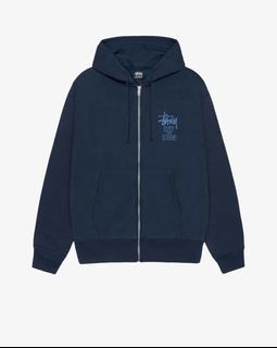 100% Authentic) Stussy 8 BALL ZIP HOODIE PIGMENT DYED, Men's