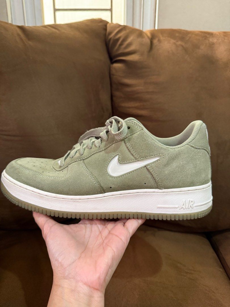NIKE AIR FORCE Low retro Oil Green Suede Original Resmi (100%) Authentic  /US 43/