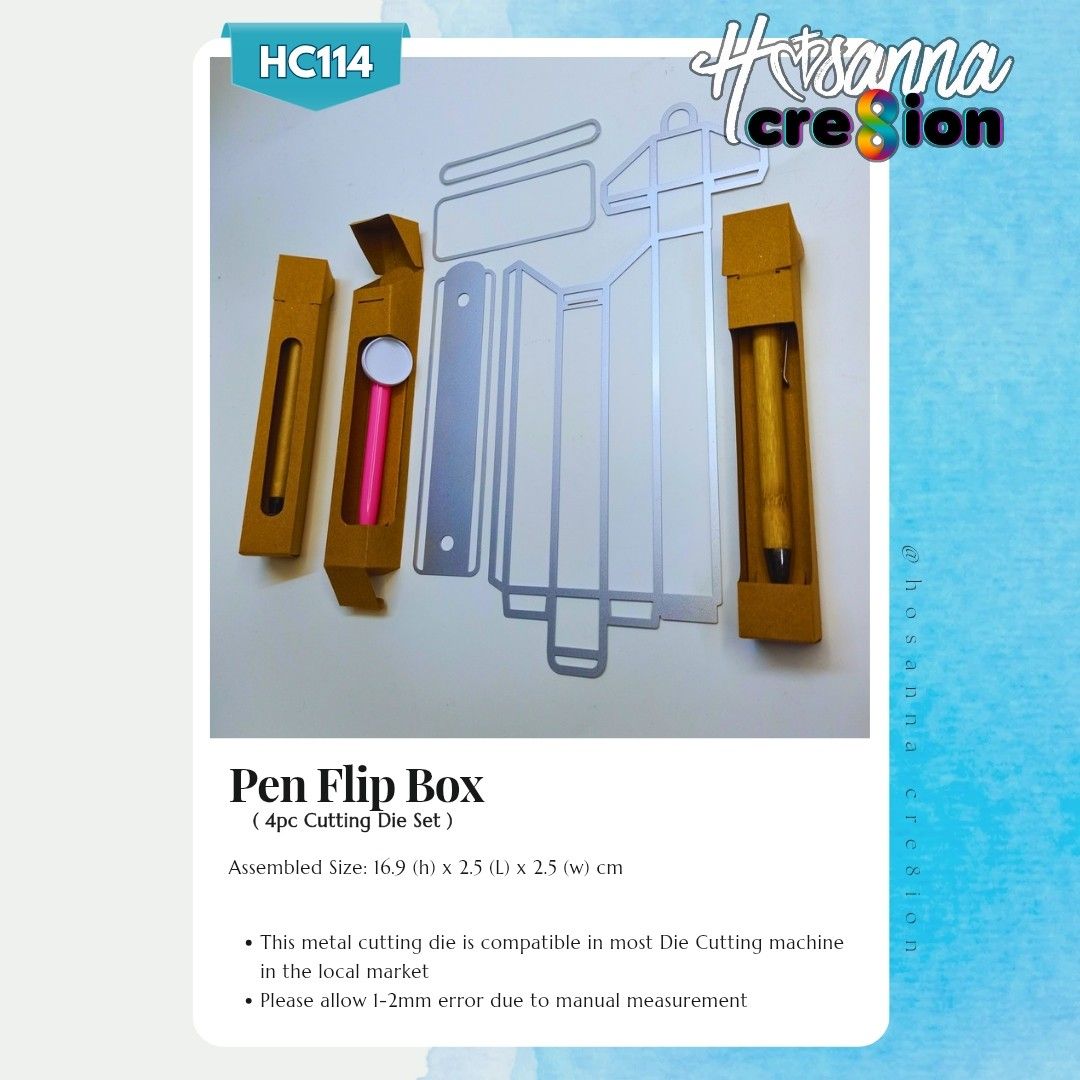 Pen Flip Top Box Metal Cutting Dies (Category: Craft Supplies & Tools) located in Manila. Submitted by gabbiescrafthouse (Listing ID 1386094980, Image 1). Description: .