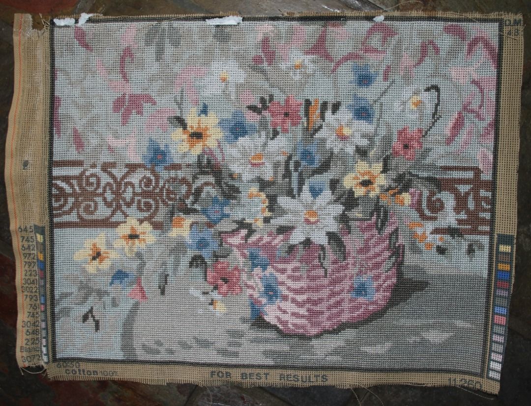 Preloved Floral Tapestry, Flower Tapestry, Partially Completed (Category: Artworks) located in Burnie. Submitted by tasmanianbeauties (Listing ID 1386205606, Image 2). Description: Preloved Floral Tapestry, Flower Tapestry, Partially Completed Visit my store, www.tasmanianbeauties.com.au, for this and other beautiful tapestries available now. Paypal and credit card facilities available. Preloved Floral Tapestry, Incomplete The picture measures 48