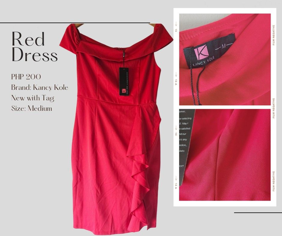 Red Off shoulder dress (Category: Evening dresses & gowns) located in San Juan City. Submitted by mjdeclutters (Listing ID 1386027728, Image 1). Description: rfs:decluttering.