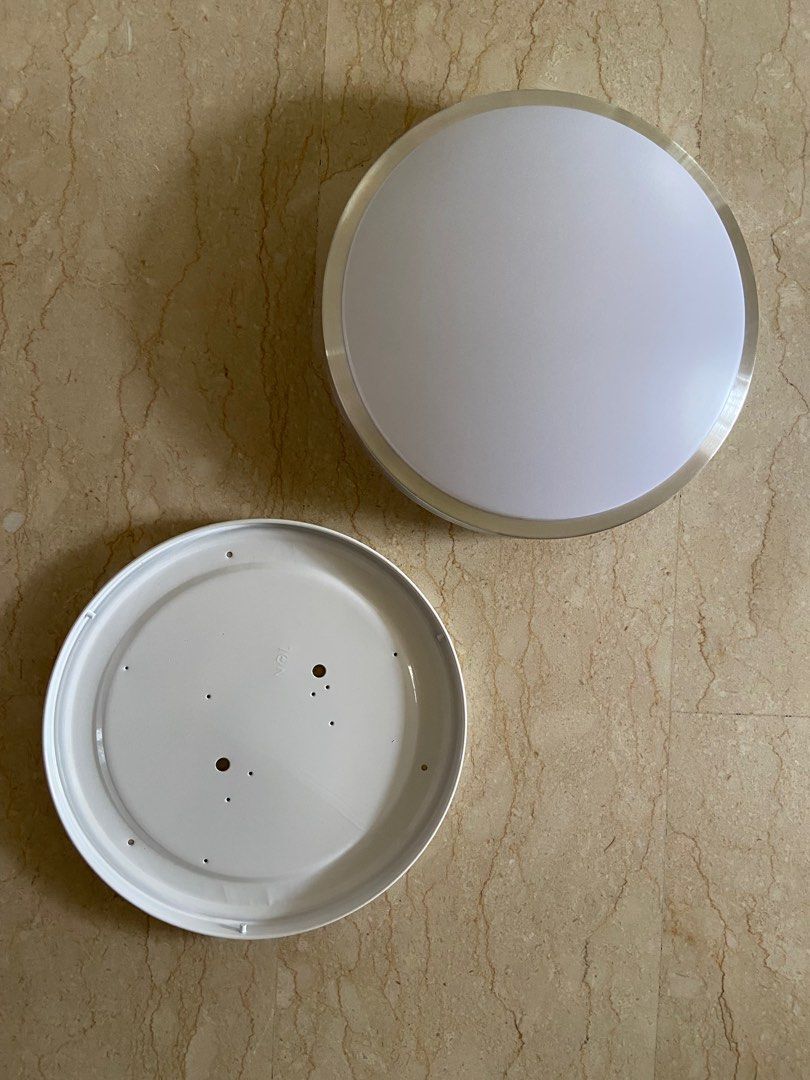 Round LED Ceiling Light Casing w base plate, Furniture & Home Living ...