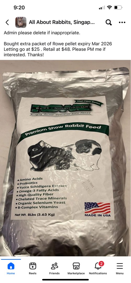 Rowe Premium Show Rabbit Feed - Exp. Mar 2026, Pet Supplies, Pet Food ...