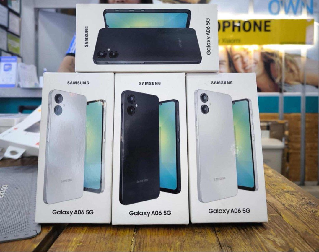 SAMSUNG A06 5G 4/128GB (Category: Samsung) located in Mandaluyong City. Submitted by mhaldita062824 (Listing ID 1386135163, Image 1). Description: Available!!! Limited stock only!!! SAMSUNG A06 5G 4/128 Cash/ Credit Card Pm for more info.