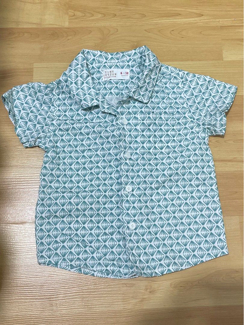 Tiny Button Shirt (Category: Babies & Kids Fashion) located in Petaling Jaya. Submitted by faaalee (Listing ID 1386088793, Image 1). Description: 6-12 months sizing. Cotton. Worn once. .