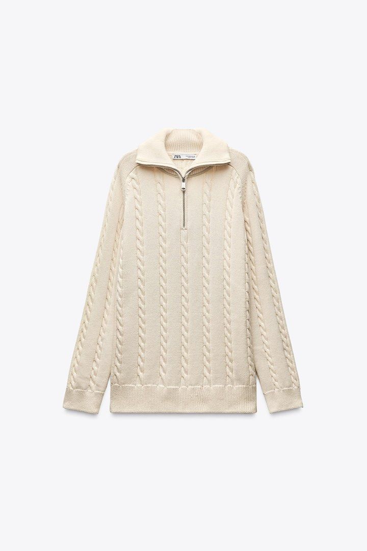 Zara Zip up Sweater (Category: Coats, Jackets and Outerwear) located in Pasig City. Submitted by hellosunnyyy (Listing ID 1386128398, Image 3). Description: Brand new Zara Knit Sweater with zip. (In Ecru color) RFS: runs a bit big on me. Bought this from pfbn. Mall price is P2595 I’m 5’2 and 70kg .