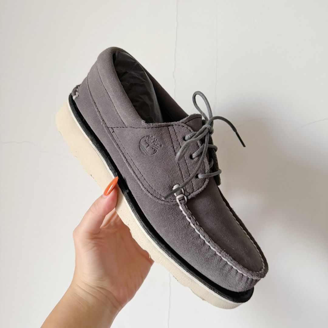 26cm Timberland灰色麂皮休閒鞋帆船鞋3eye wedge vibram oxford medium