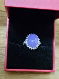 紫玉蛋 純銀包金鑲戒指64207223636610110