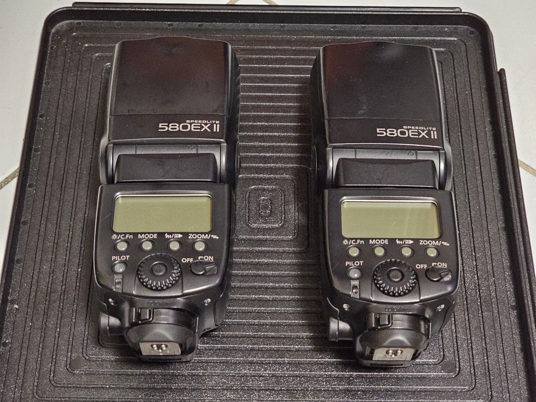 Canon 580EX II Speedlite Flash 6k Each (Category: Flashes) located in Manila. Submitted by greycrane (Listing ID 1386330423, Image 2). Description: Canon 580EX II Speedlite Flash Kept in a dry cabinet. No issues with both. Does not come with hotshoe stand. Price is P4.5 each. Discounted price if taken as a pair. Payment via BPI or Gcash. Pickup or delivery c/o buyer. Thanks for looking..